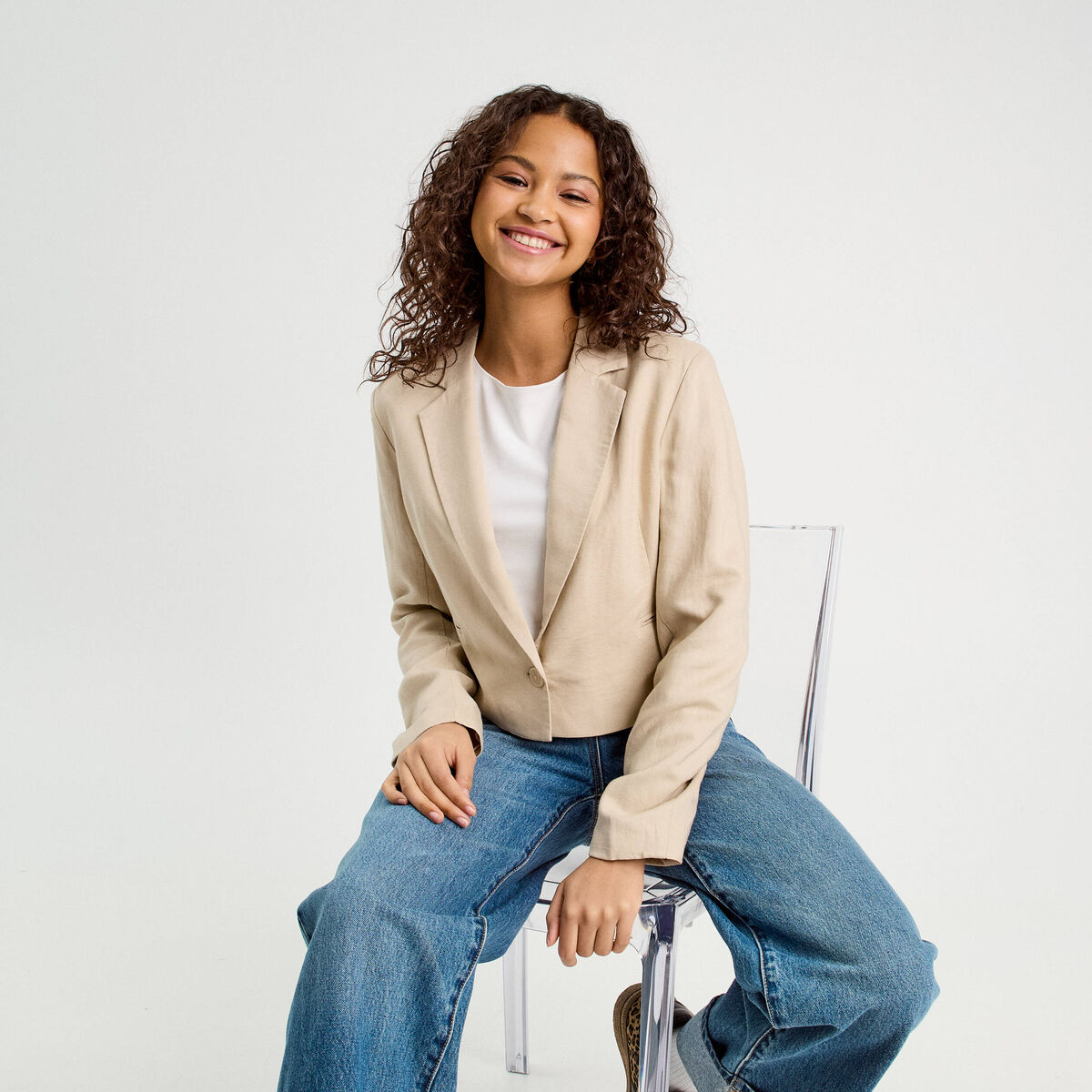 Veste esprit blazer beige femme