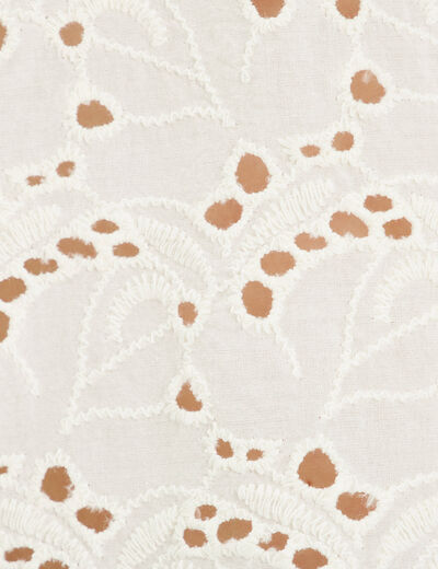 Chemise broderie anglaise ecru femme