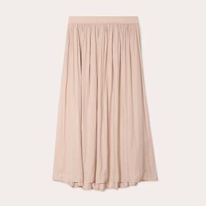 Jupe longue évasée effet satin sable femme