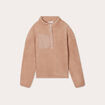 Sweat effet polaire beige femme