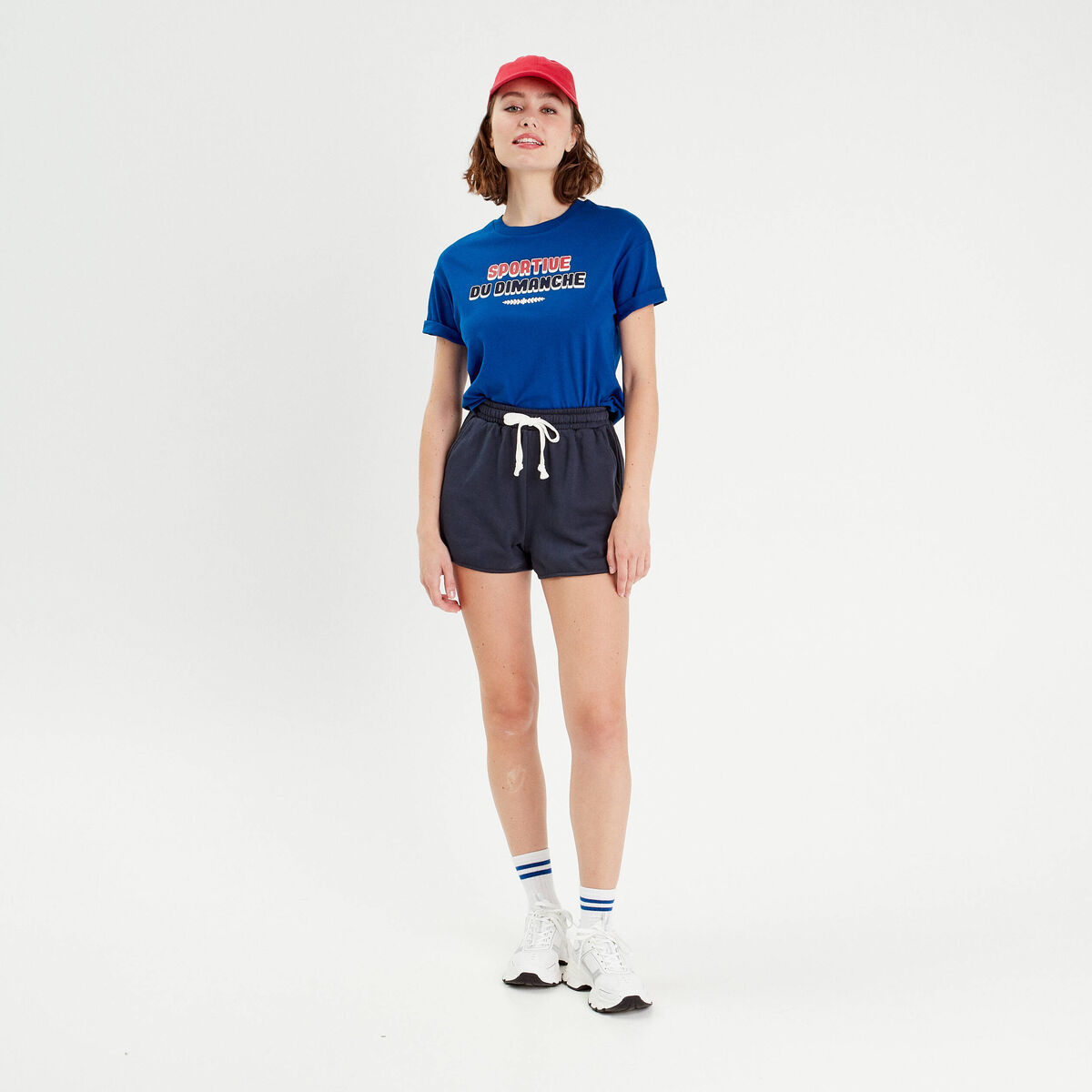 T-shirt manches courtes bleu electrique femme