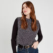 Pull sans manches gris foncé femme