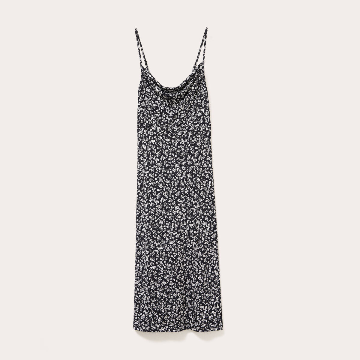 Robe longue ajustée noir femme