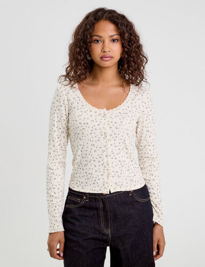 T-shirt manches longues sable femme