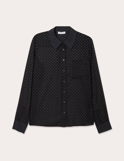 Chemise manches longues noir femme