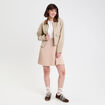 Robe droite pliss&eacute;e sable femme