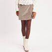 Jupe-short moulante velours vert kaki femme
