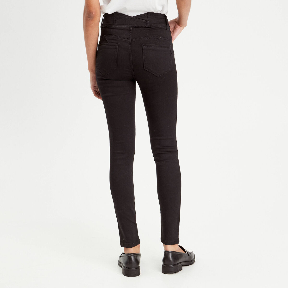 Jeans slim push-up denim noir femme