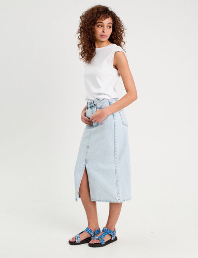 Débardeur détails brodés blanc femme