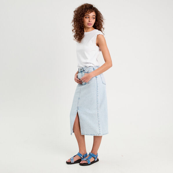 Débardeur détails brodés blanc femme