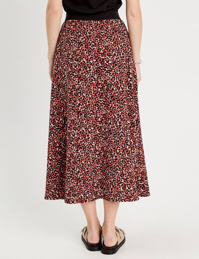 Jupe longue évasée rouge femme