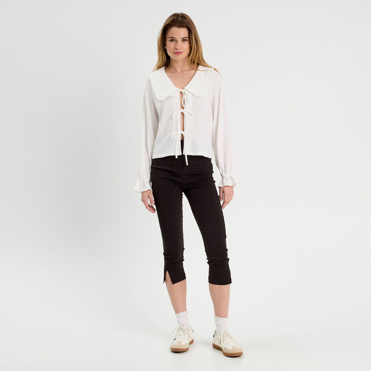 Pantalon capri ajusté 7/8ème noir femme