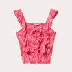 Débardeur sans manches volants rose femme