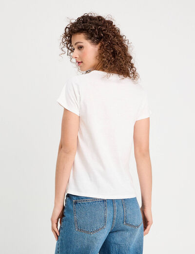 T-shirt manches courtes blanc femme