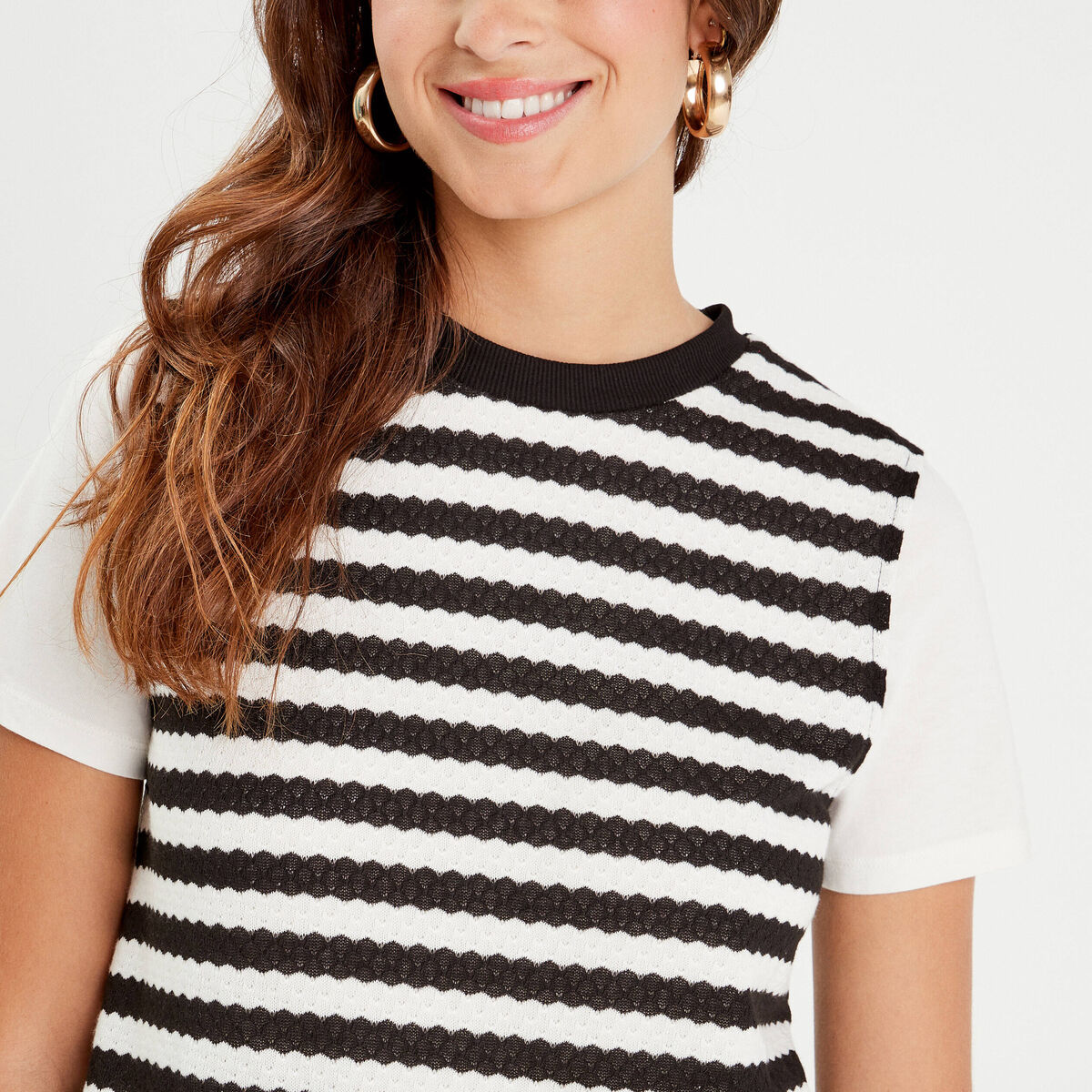 T-shirt 2-en-1 ecru femme