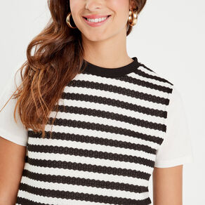 T-shirt 2-en-1 ecru femme