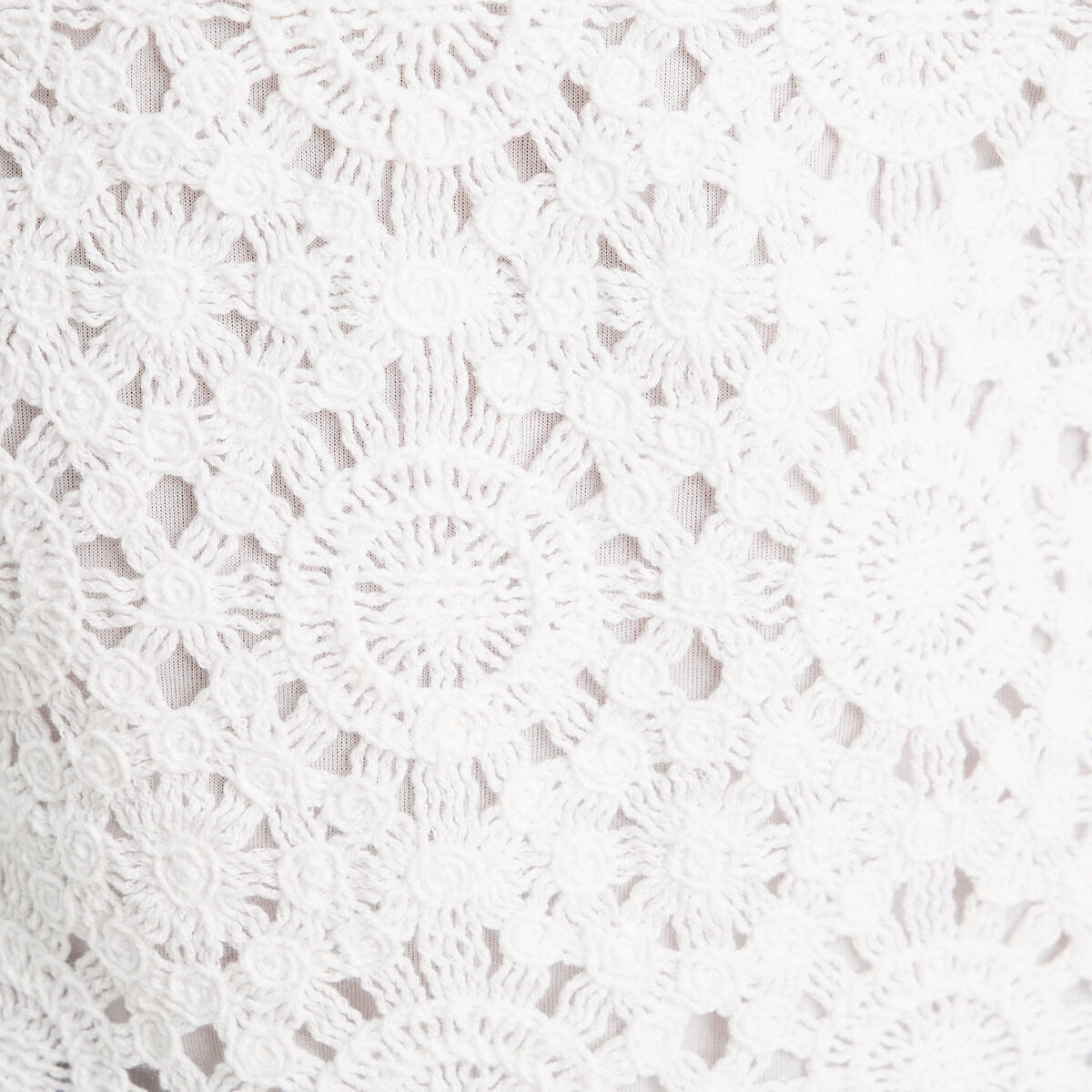 Débardeur effet crochet blanc femme
