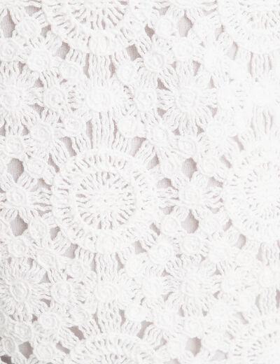 Débardeur effet crochet blanc femme