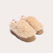 Chaussons fausse fourrure sable femme