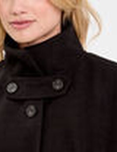 Poncho col am&eacute;ricain noir femme