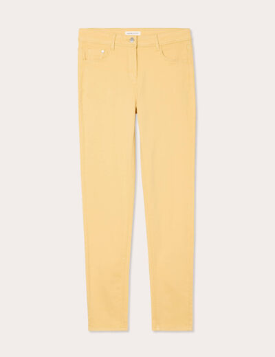 Jeans slim 5 poches jaune clair femme