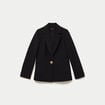 Blazer droit manches longues noir femme