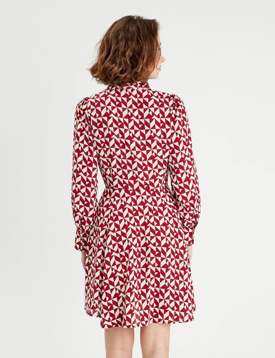 Robe chemise patineuse rouge femme