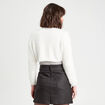 Gilet boléro manches longues ecru femme