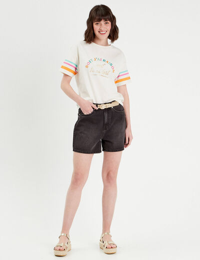 T-shirt manches courtes blanc femme