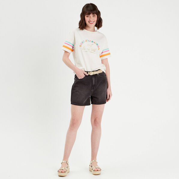 T-shirt manches courtes blanc femme