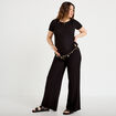 Pantalon large taille standard noir femme