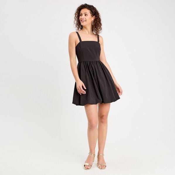 robe evasee effet boule noir femme Robe évasée effet boule noir femme