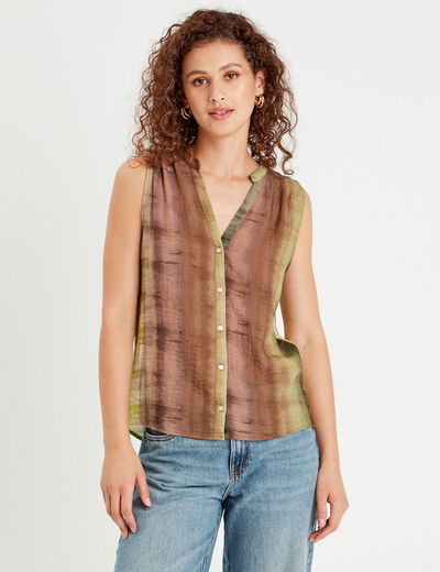 Blouse sans manches vert femme