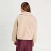Caban court boutonné beige femme