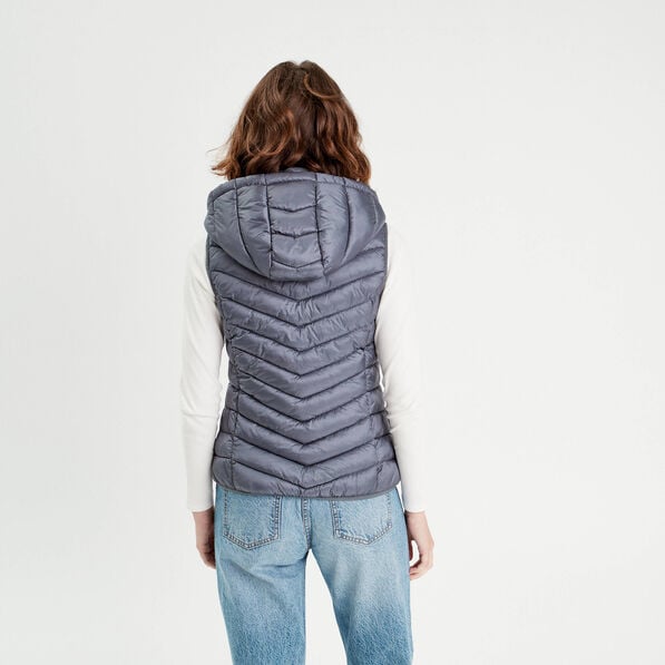 doudoune sans manches capuche bleu gris femme Doudoune sans manches capuche bleu gris femme
