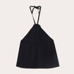 Caraco détail fleur noir femme