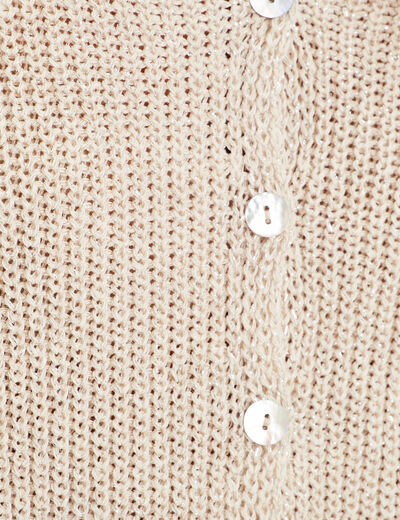 Gilet manches longues sable femme