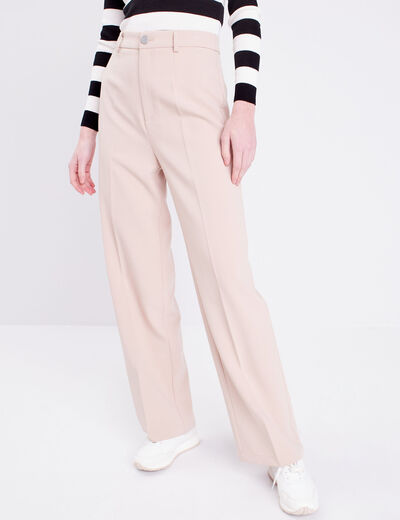 Pantalon city large sable femme