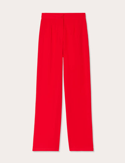 Pantalon large rouge femme