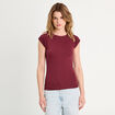 T-shirt manches courtes violet foncé femme