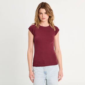 t shirt manches courtes violet fonce femme T-shirt manches courtes violet foncé femme