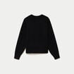 Pull ample col rond manches longues noir femme