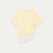 T-shirt oversize longue dentelle jaune clair femme