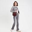 Jean flare taille basse denim gris femme