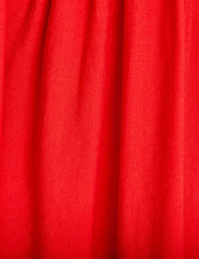 Robe courte d&eacute;collet&eacute; bretelles fines rouge femme