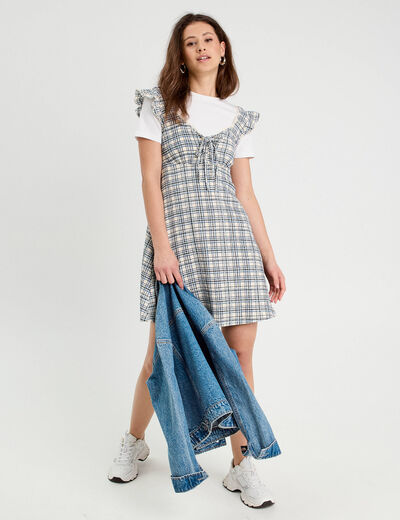 Robe trapèze sans manches blanc femme