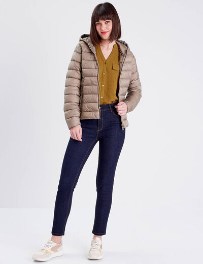 Chemise manches 3/4 vert olive femme