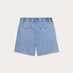 Short flare brodé en jean denim double stone femme