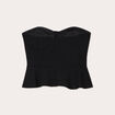 Bustier cropped avec boutons noir femme