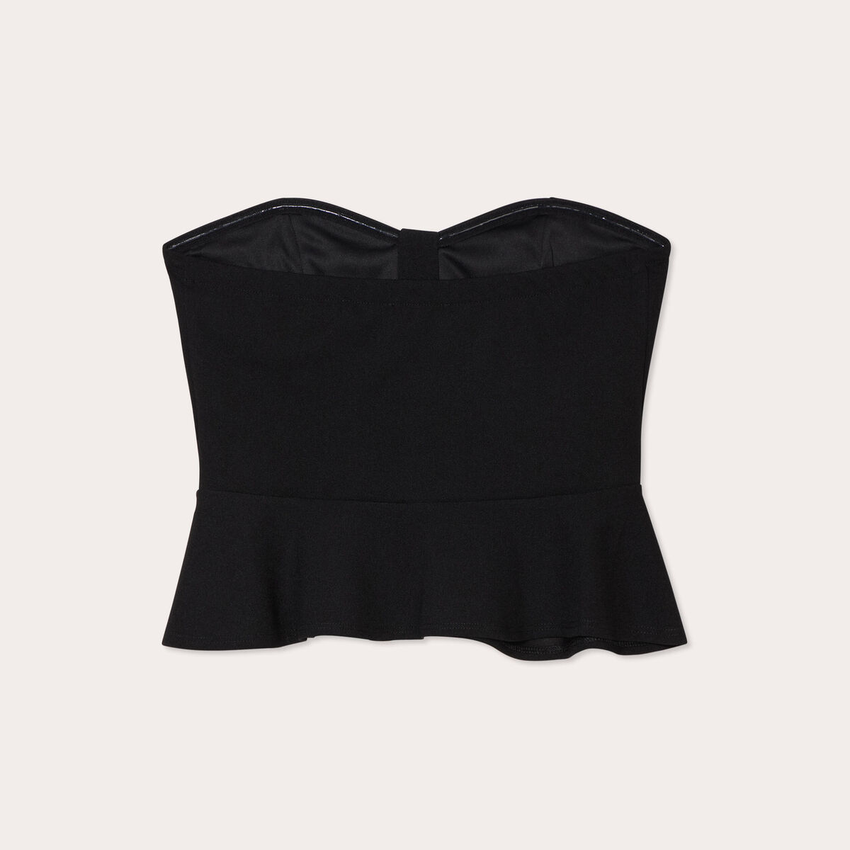 Bustier cropped avec boutons noir femme